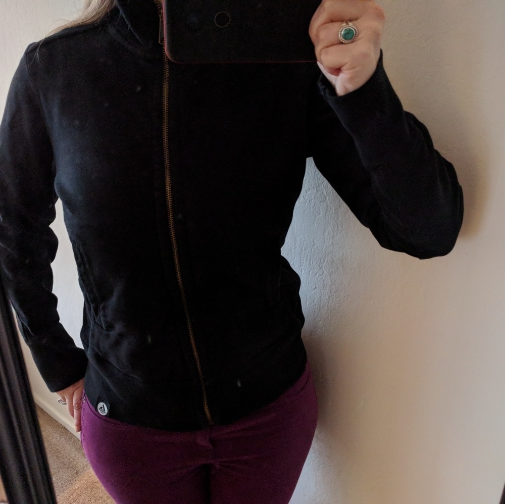 American Giant Black Moto Full Zip